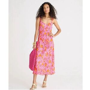 J. Crew Gwyneth Pink Limone Print Slip Dress